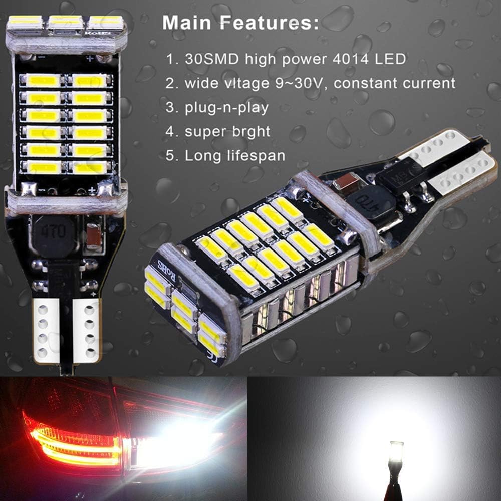 Alla Lighting 912 921 LED Bulbs for Back-up Reverse Lights, 6000K Xenon White CAN-BUS 4014 30-SMD T10 T15 906 W16W 921K 922, 360° Light Backup, Cargo Lights Replacement, Extremely Super Bright - Image 7