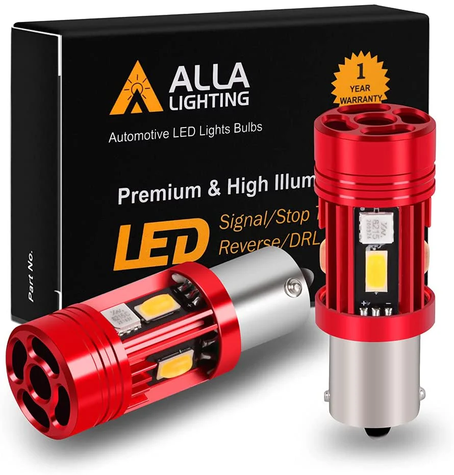 BA15S 1156 CAN-Bus LED Bulbs Amber Yellow Turn Signal Lights 3497 7506 - Image 10