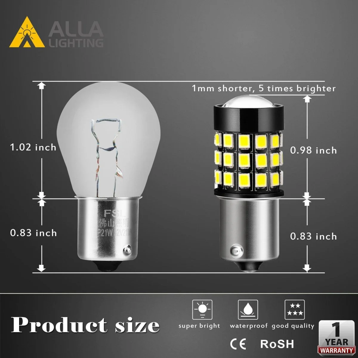 BA15S 1156 LED Lights Bulbs 2835 39-SMD, White/Red/Amber Yellow - Image 8
