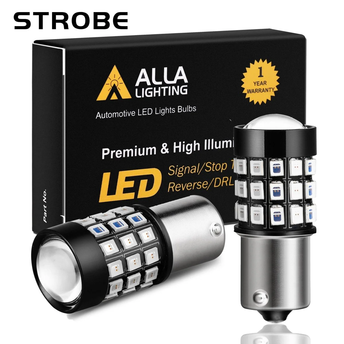 BA15S 1156 Strobe Brake Lights LED Flashing Stop Reverse Bulbs - Image 7