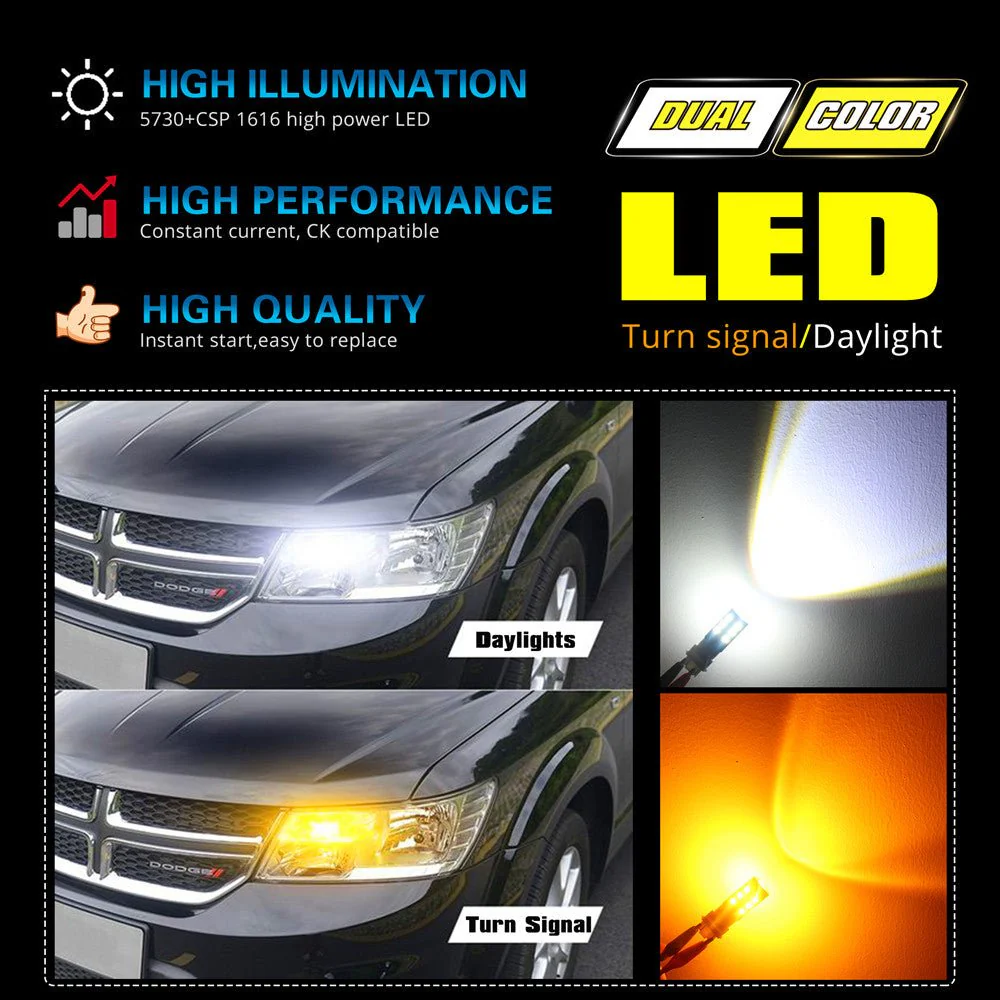 BAY15D 1157 Switchback LED Bulbs, Dual Color Turn Signal Lights - Image 2