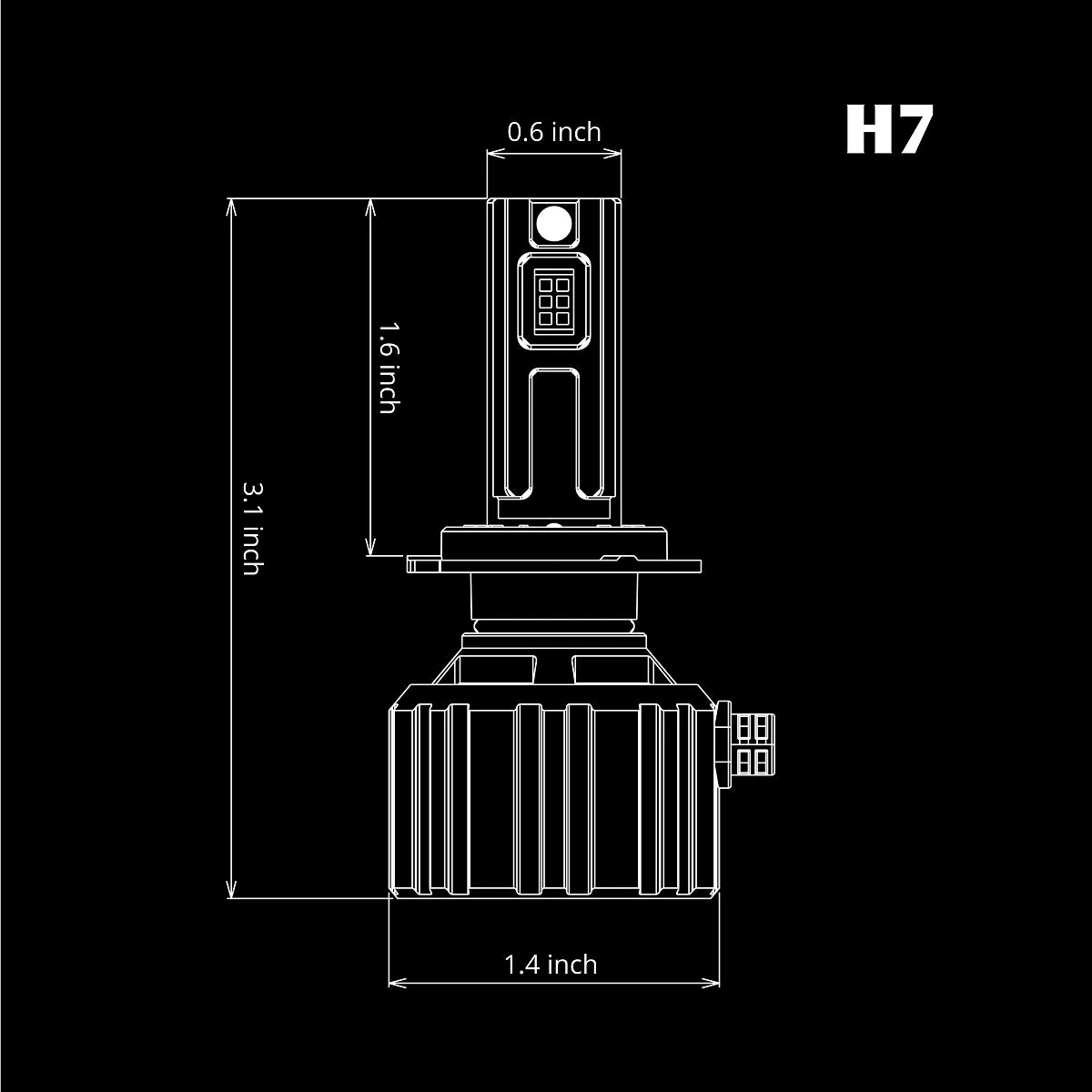 Brightest H7 LED Forward Lightings Conversion Kit Bulbs, 6000K Xenon White - Image 8