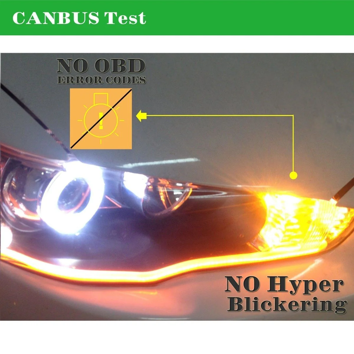 CAN-BUS 7440 WY21W LED Bulbs Amber Yellow Turn Signal Lights - Image 3
