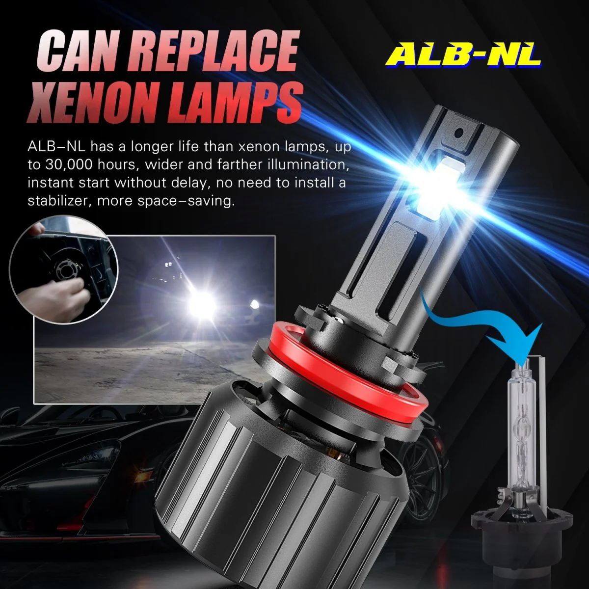 Brightest H11 LED Forward Lightings Conversion Kit Bulbs H8 H9, White - Image 3