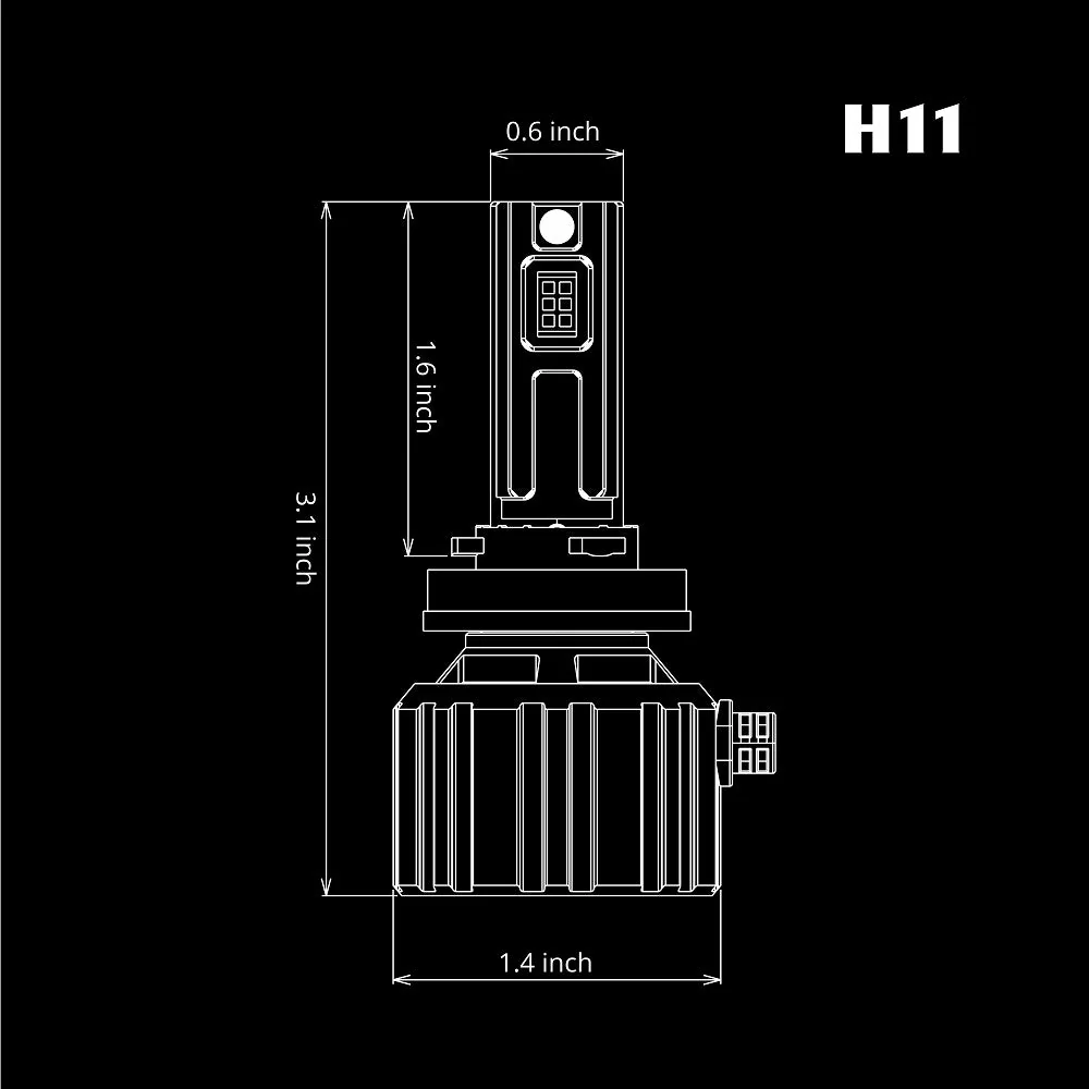 Brightest H11 LED Forward Lightings Conversion Kit Bulbs H8 H9, White - Image 8