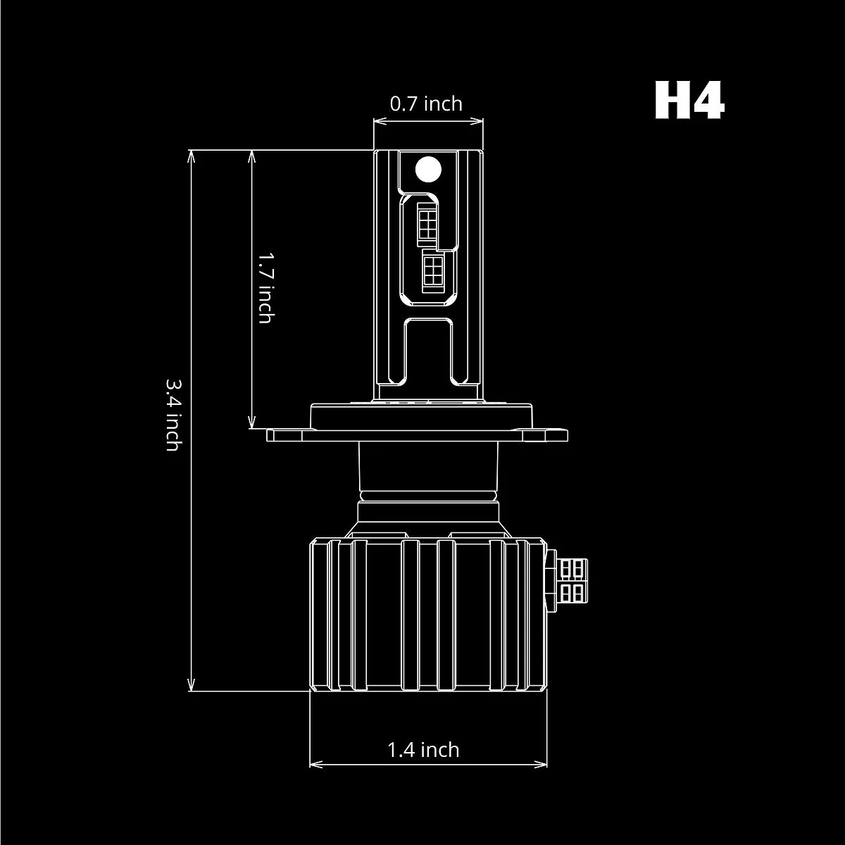 Brightest H4 LED Forward Lightings Conversion Kit Bulbs HB2 9003, White - Image 9
