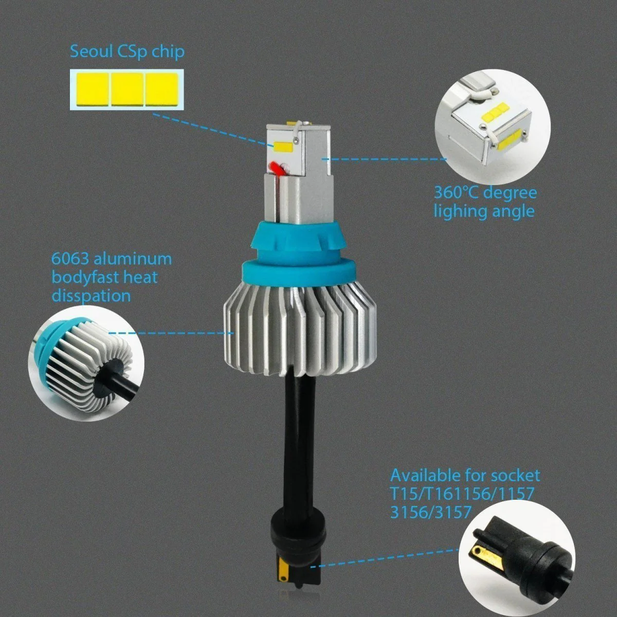 CAN-BUS 912 921 LED Bulbs CSP Backup Reverse Lights Replacement Car RV - Image 5