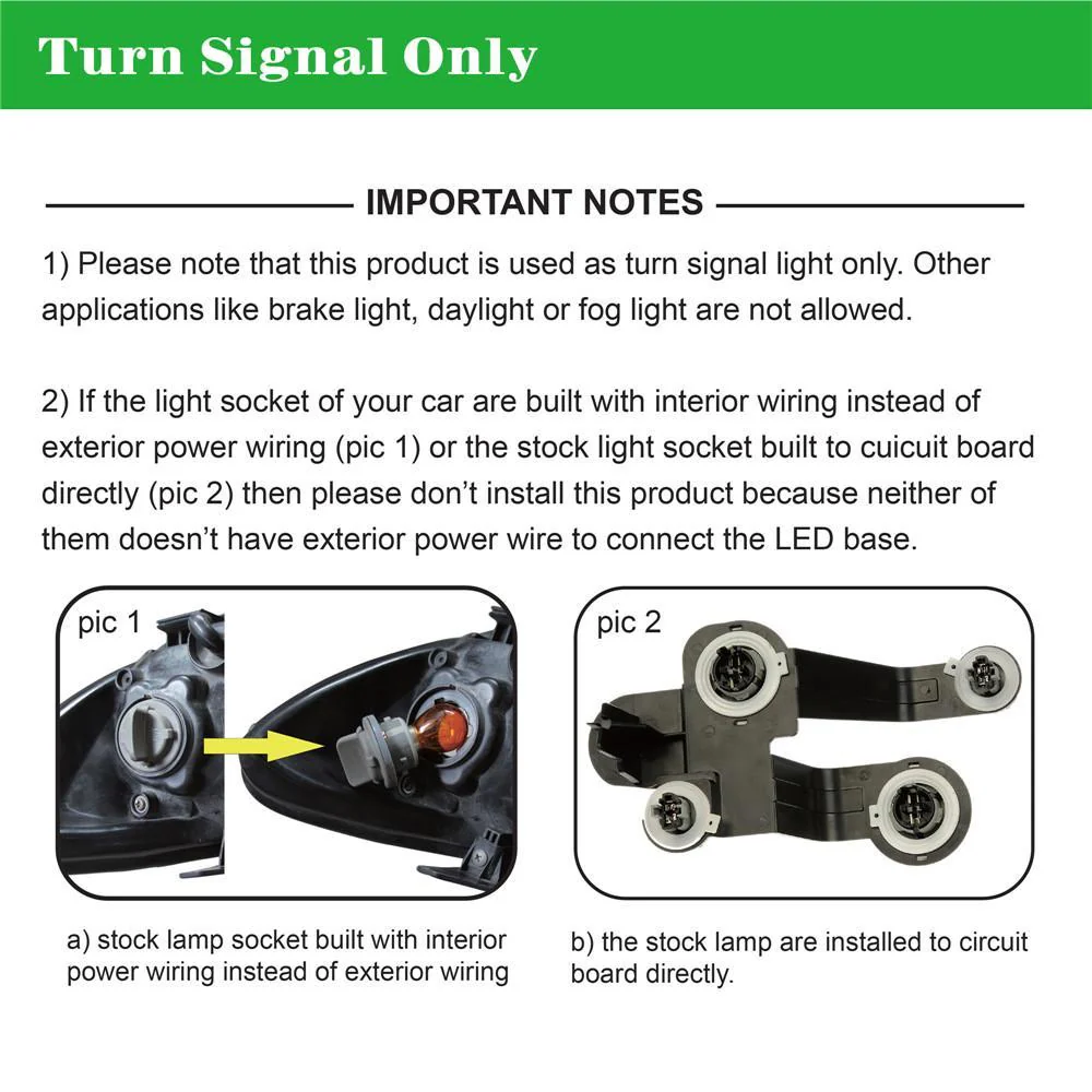CAN-BUS WY21W 7440 LED Bulbs Turn Signal Lights 7440NAK - Image 19