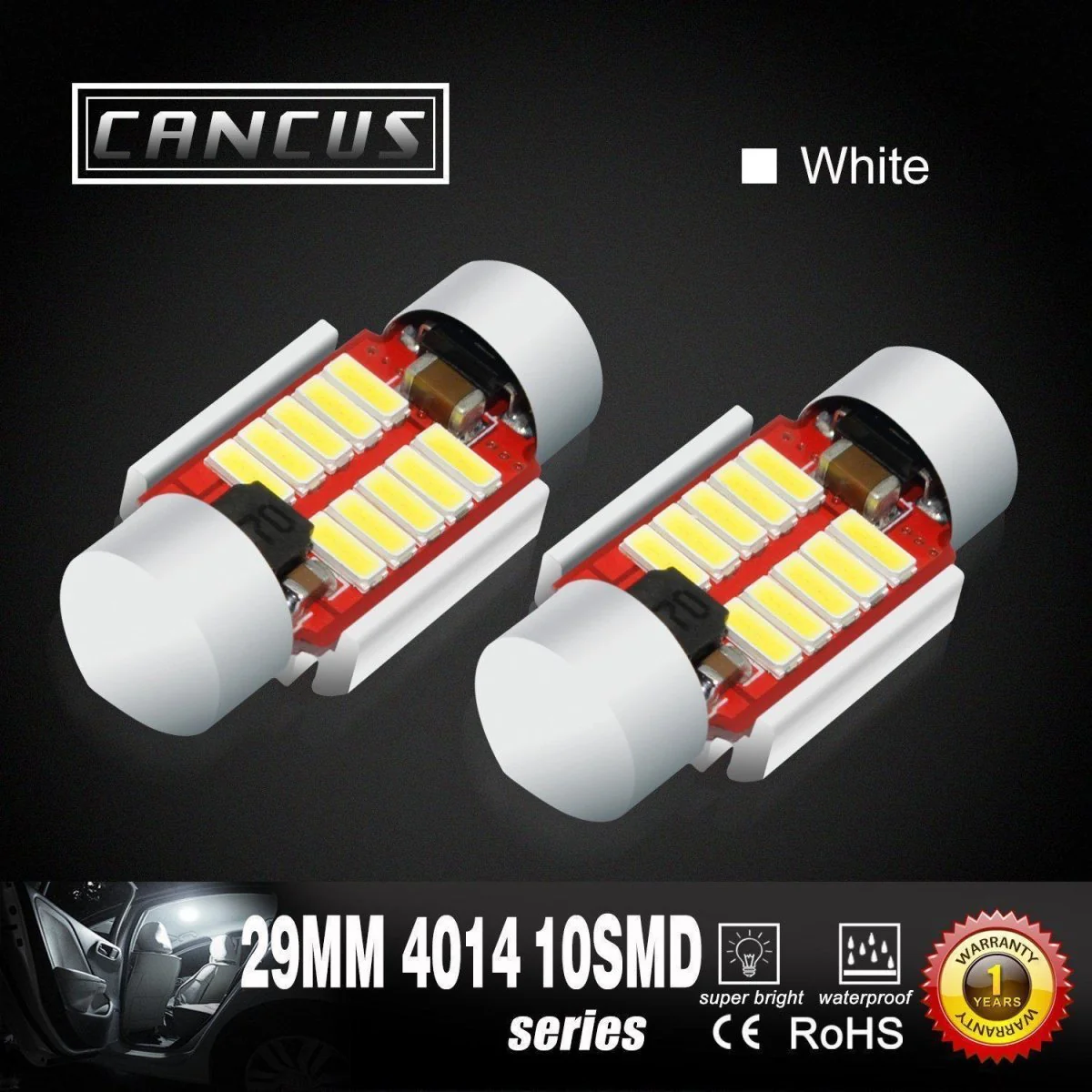 DE3175 DE3021 LED Bulbs Festoon Interior Map Dome Lights, 6K White - Image 5