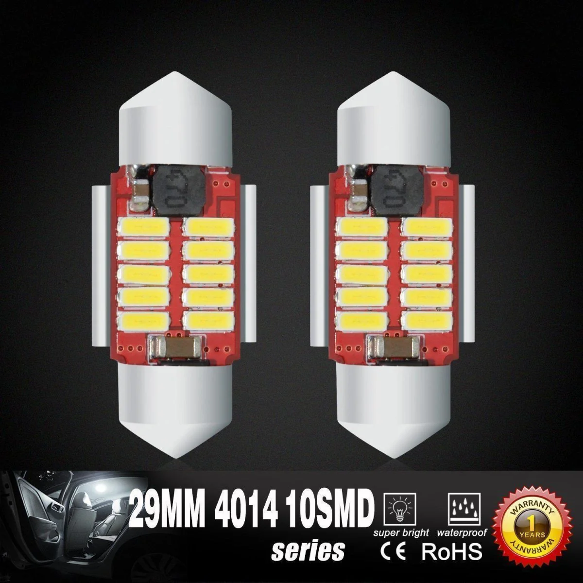 DE3175 DE3021 LED Bulbs Festoon Interior Map Dome Lights, 6K White - Image 7