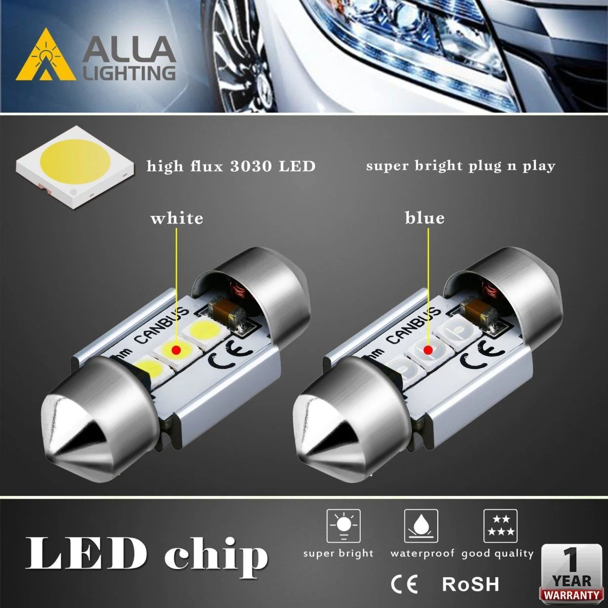 DE3175 DE3022 LED Bulbs Interior Map Dome Trunk Lights DE3021 - Image 4