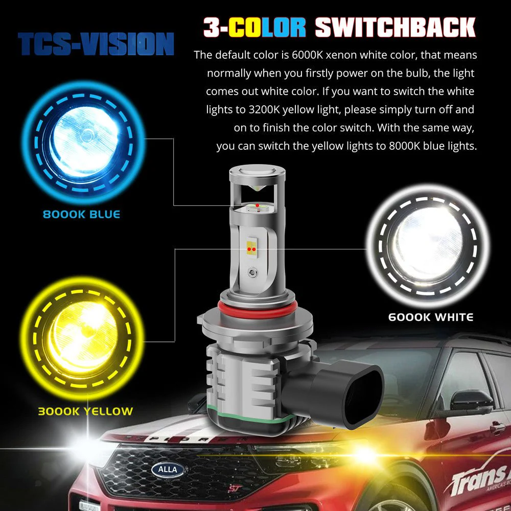 H11 H8 H16 LED Switchback Bulbs Fog Lights | White, Yellow, Blue - Image 4