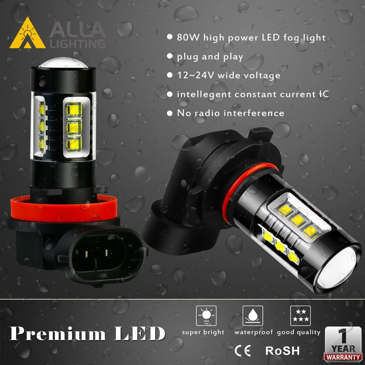 H11 H16 H8 LED Fog Lights Bulbs High Power 80W Cree DRL, 6000K White - Image 7