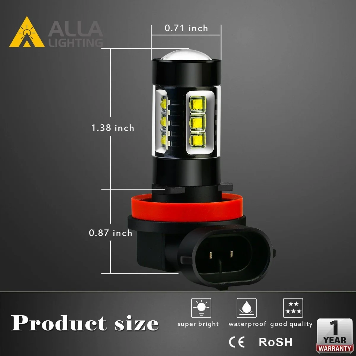 H11 H16 H8 LED Fog Lights Bulbs High Power 80W Cree DRL, 6000K White - Image 8