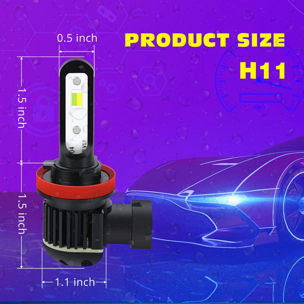 H16 H8 H11 LED Switchback Bulbs Fog Lights, 6000K White/3000K Yellow - Image 5