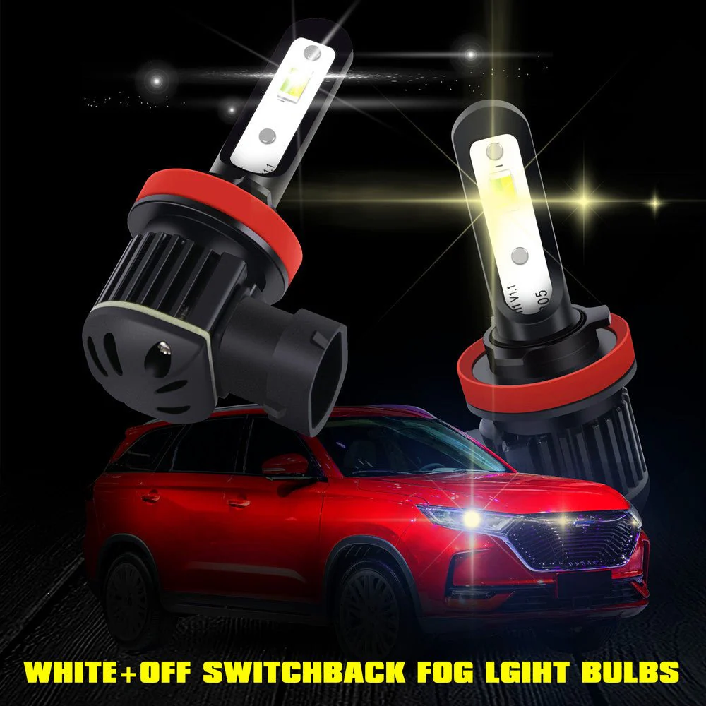 H16 H8 H11 LED Switchback Bulbs Fog Lights, 6000K White/3000K Yellow - Image 6