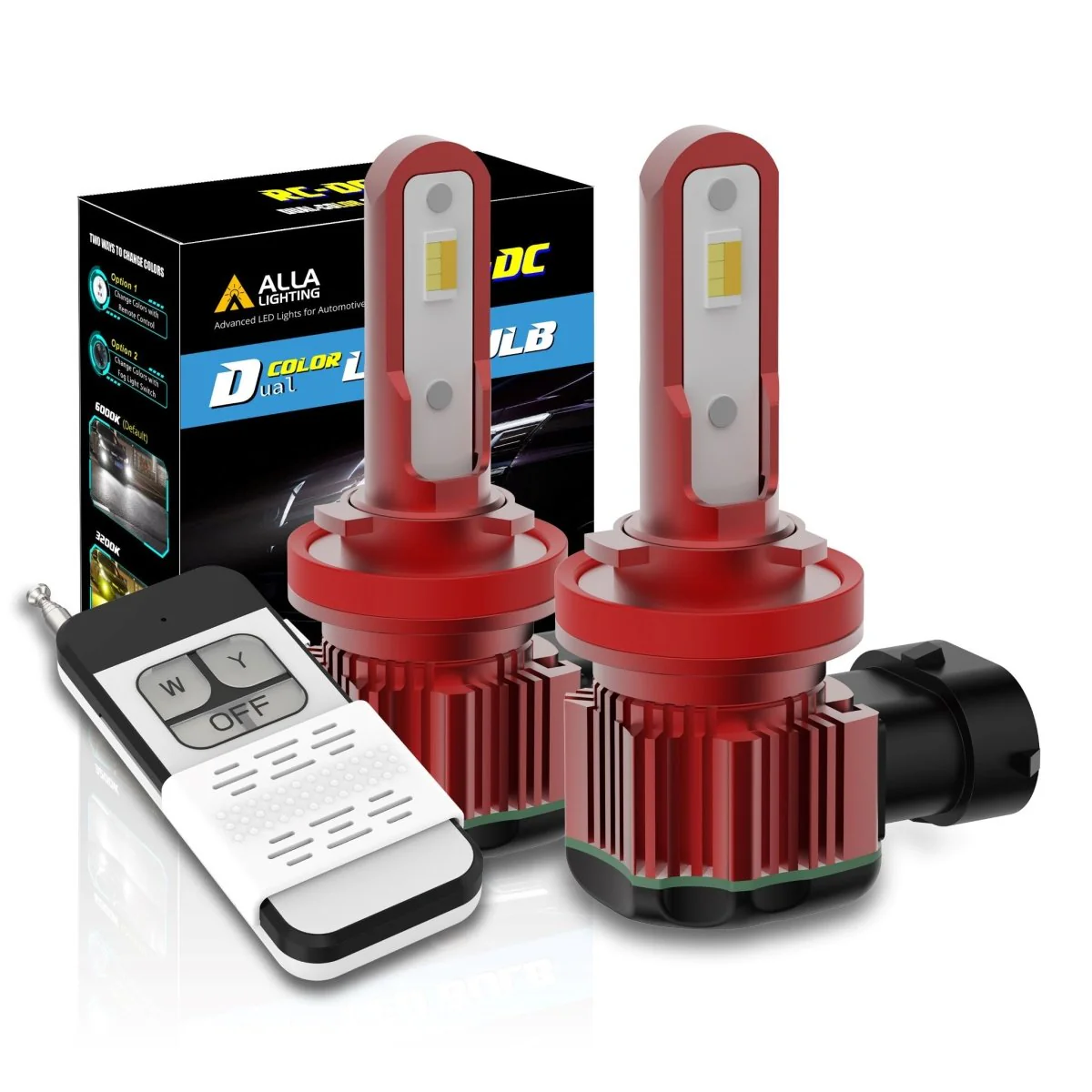 H16 H8 H11 LED Switchback Bulbs Fog Lights, 6000K White/3000K Yellow - Image 9
