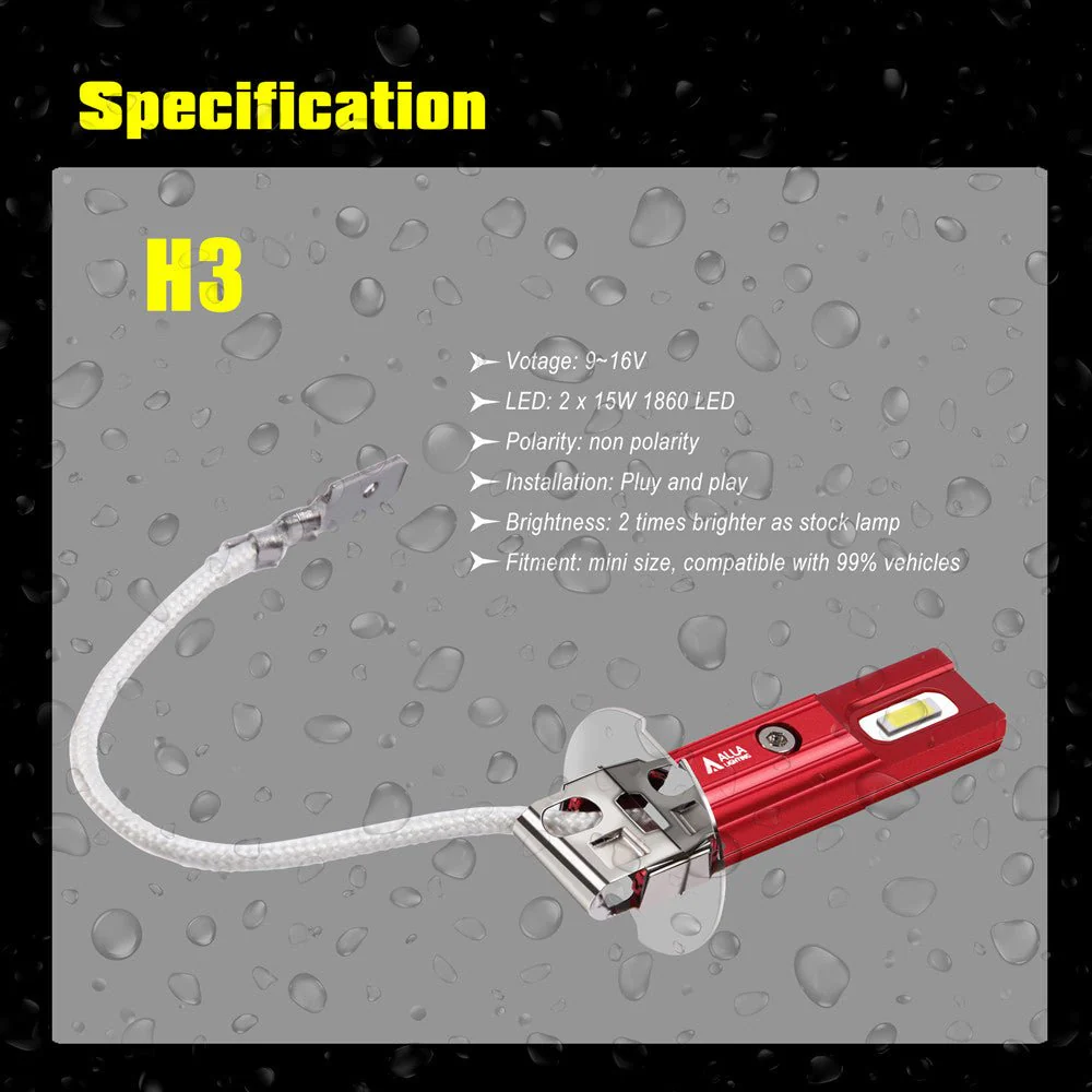 Mini H3 LED Fog Lights Bulb, DRL Replacement for Cars, Trucks | White - Image 6