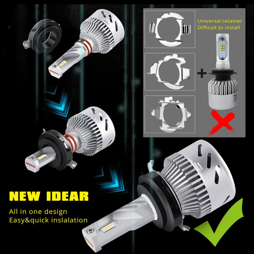 H7 LED Forward Lightings Bulbs for Mercedes Benz, Volkswagen Tiguan w/ Retainer Clip - Image 3