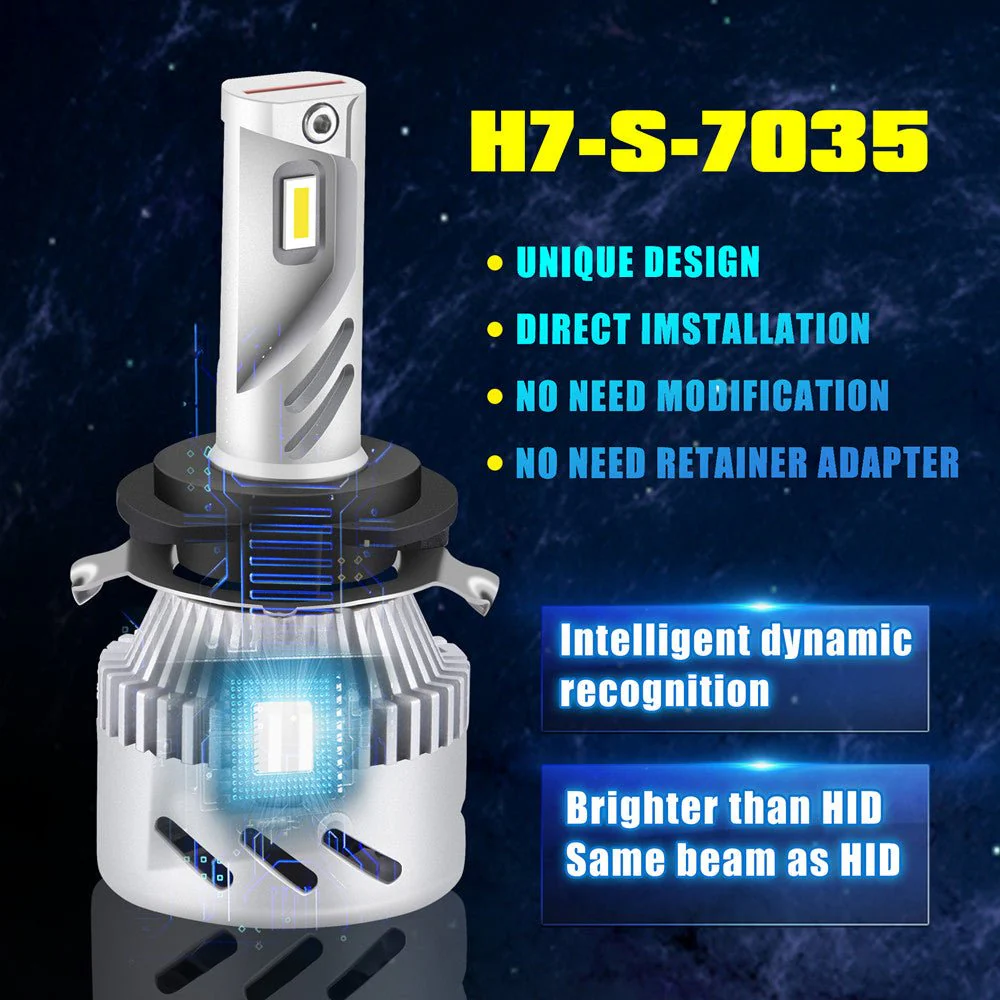 H7 LED Forward Lightings Bulbs for Mercedes Benz, Volkswagen Tiguan w/ Retainer Clip - Image 6