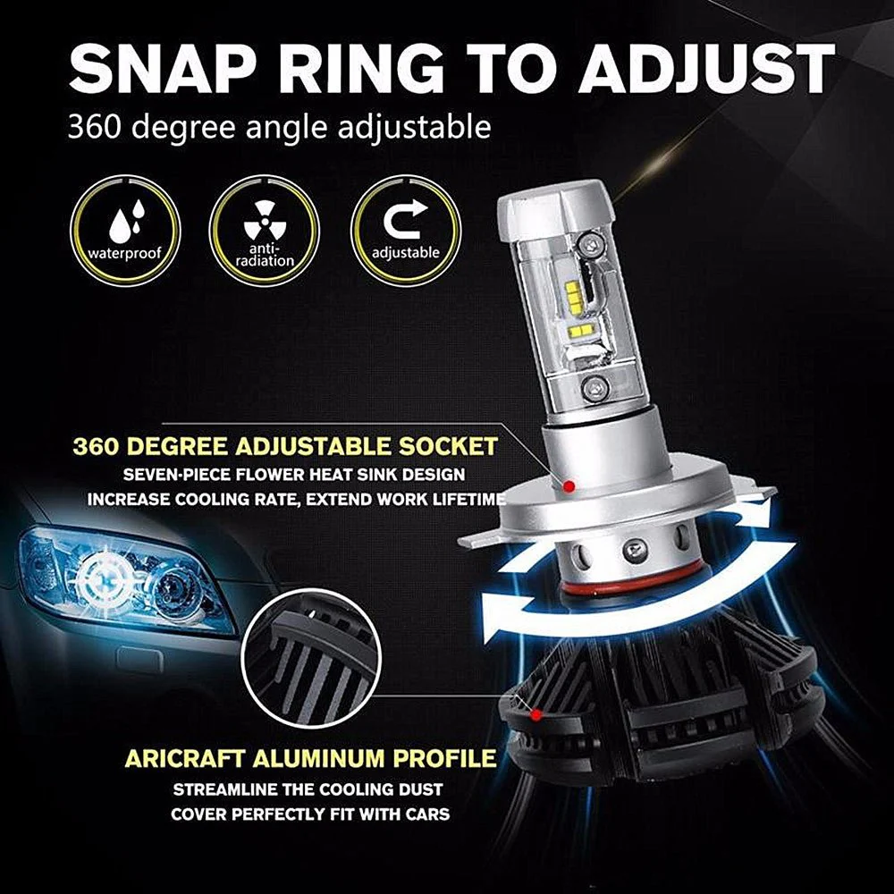 H8 H9 H11 Fanless LED Forward Lightings Bulbs Upgrade DIY 6K White/3K Yellow/8K Blue - Image 4
