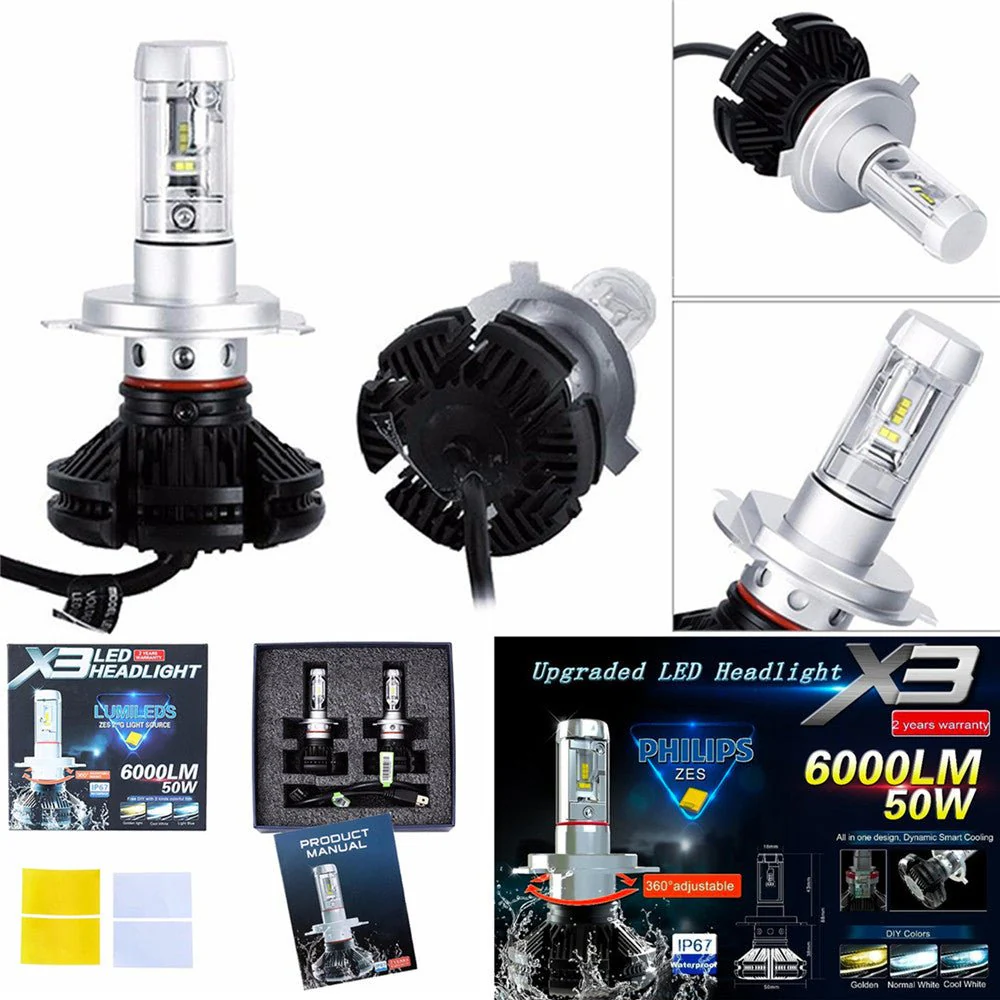 H8 H9 H11 Fanless LED Forward Lightings Bulbs Upgrade DIY 6K White/3K Yellow/8K Blue - Image 7