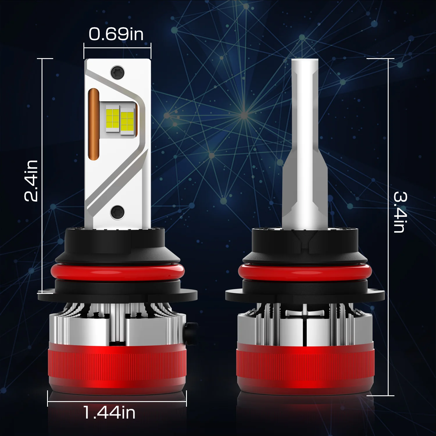 AG1 HB1 9004 LED Forward Lightings Conversion Kits Bulbs |  6500K Xenon White - Image 7