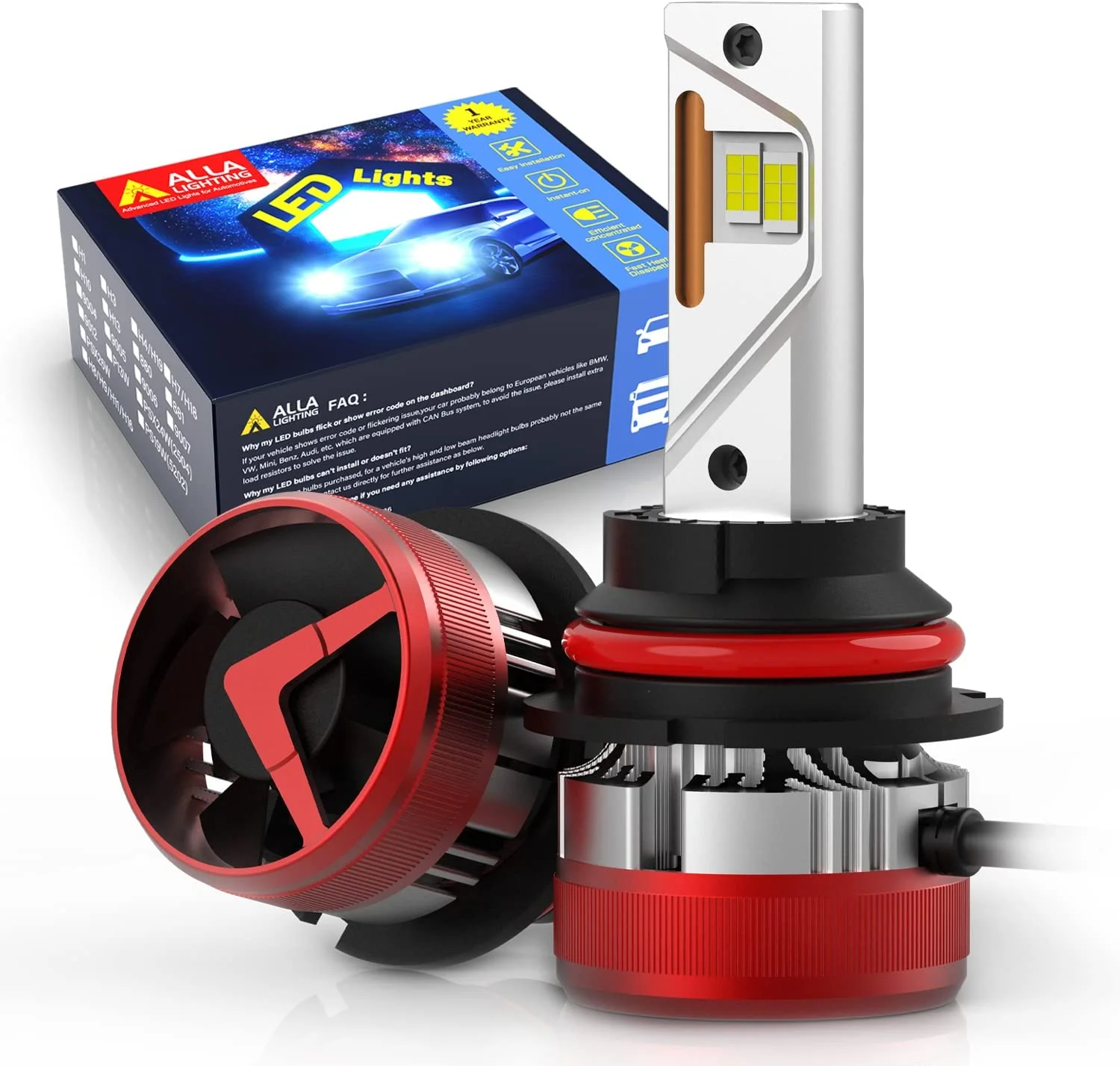 AG1 HB1 9004 LED Forward Lightings Conversion Kits Bulbs |  6500K Xenon White - Image 9