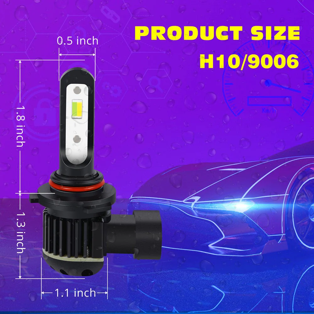 HB4 9006 Switchback LED Bulbs Fog Lights 12V, 6000K White/3000K Yellow - Image 8
