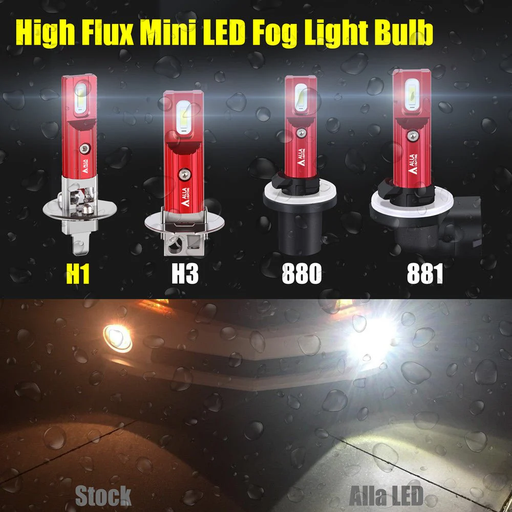 Mini H1 LED Fog Lights Bulbs 6000K Xenon White 12V Replacement Upgrade - Image 3