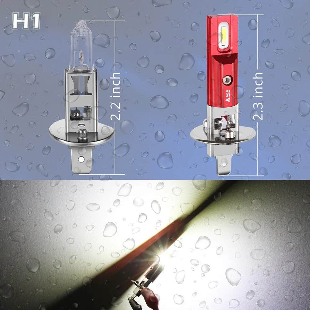 Mini H1 LED Fog Lights Bulbs 6000K Xenon White 12V Replacement Upgrade - Image 5
