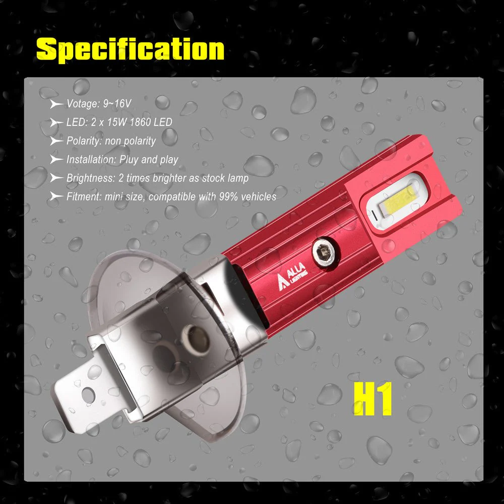 Mini H1 LED Fog Lights Bulbs 6000K Xenon White 12V Replacement Upgrade - Image 6