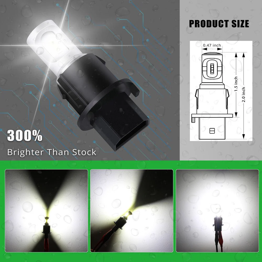 PH16W LED Bulbs Back-up Reverse, Tail, Signal Lights, 6000K White - Image 3
