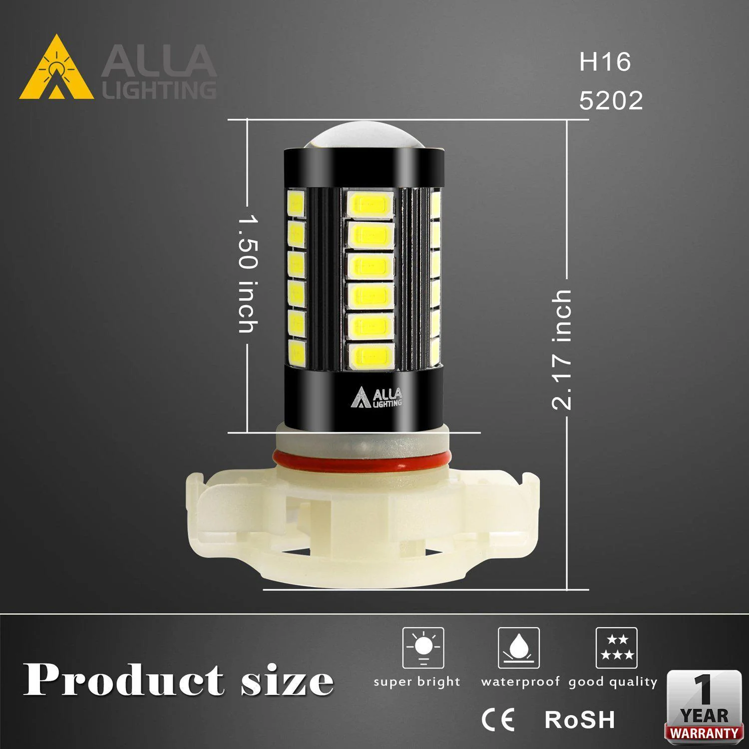 PS19W 5202 LED Fog Lights Bulbs Super Bright 5730-SMD, 6000K Xenon White - Image 5