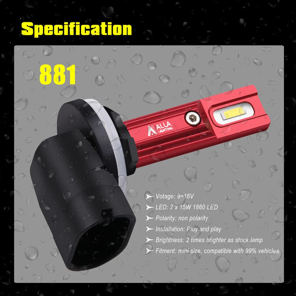 886 881 Fog Lights Bulb Super Bright LED Replacement 896 889 898 H28 - Image 5