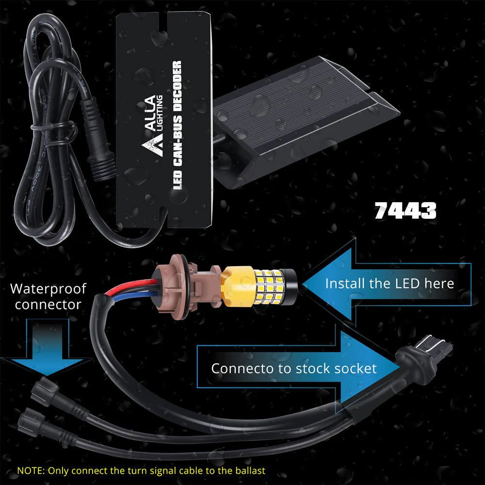 T20 7443 CANBUS LED Resistor Decoder Fix Turn Signal Light Hyper Flash - Image 3