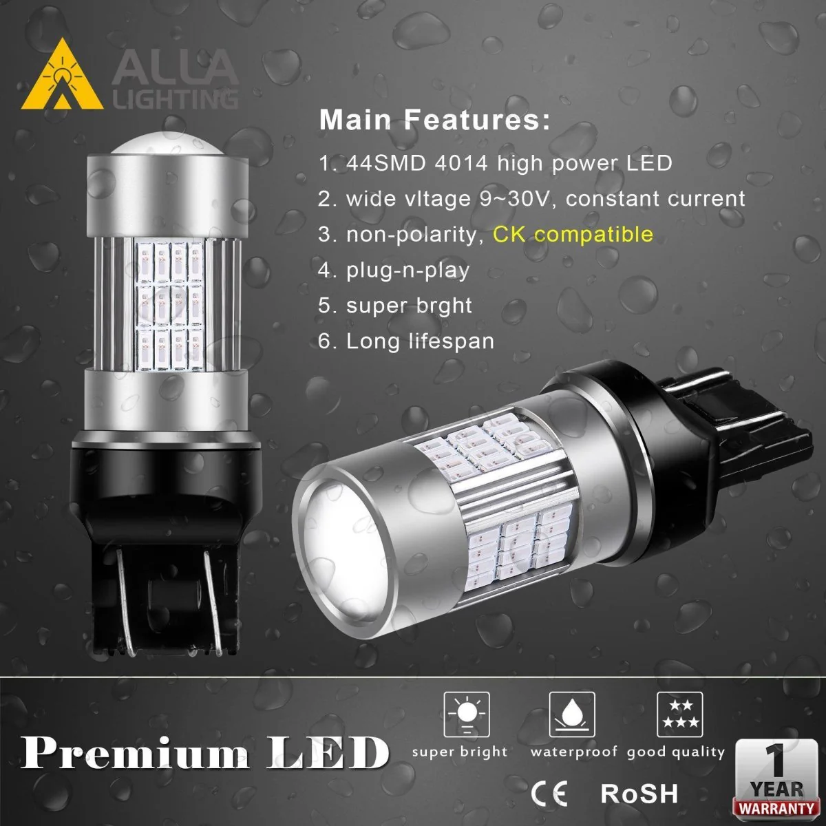 T20 7444 7443 LED 4014 54-SMD Signal, Brake Stop Tail, Reverse Lights Bulbs - Image 15