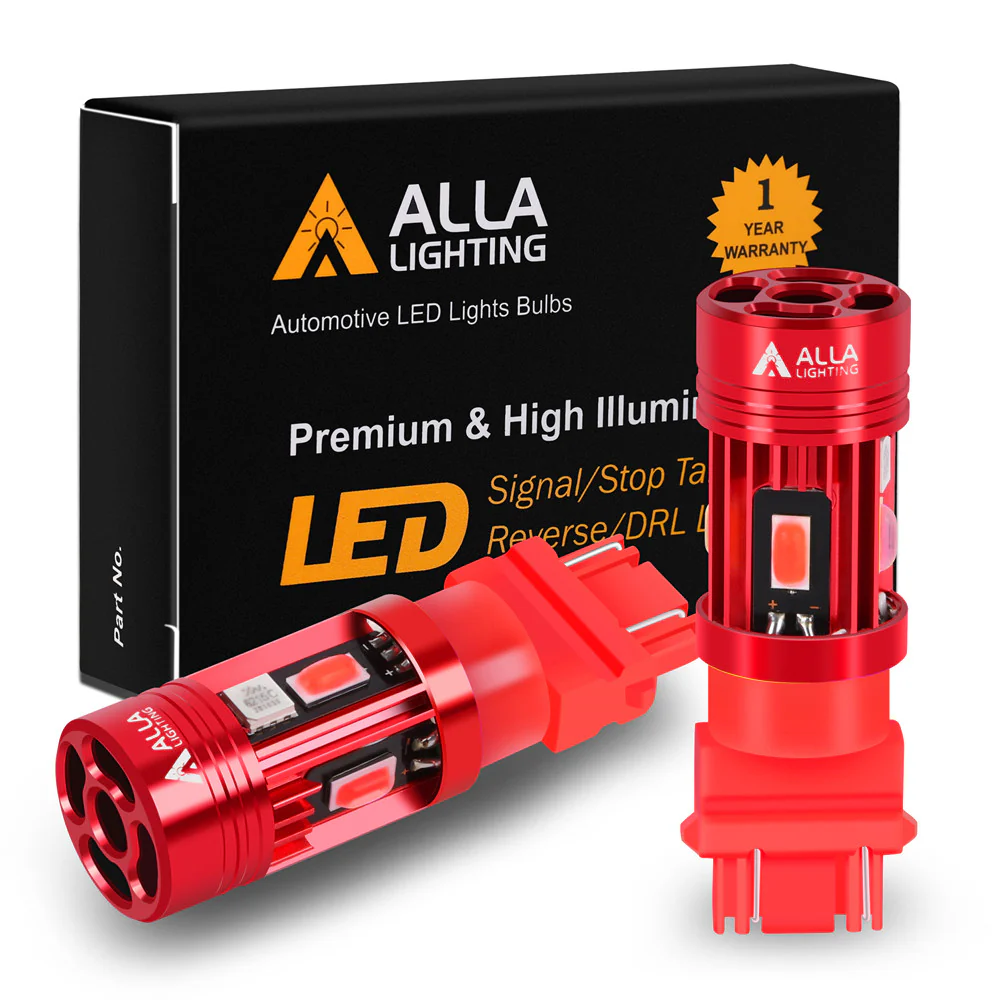 T25 3156 3157 CANBUS LED Bulbs Red Signal Lights Error Free 3057 4057 - Image 9