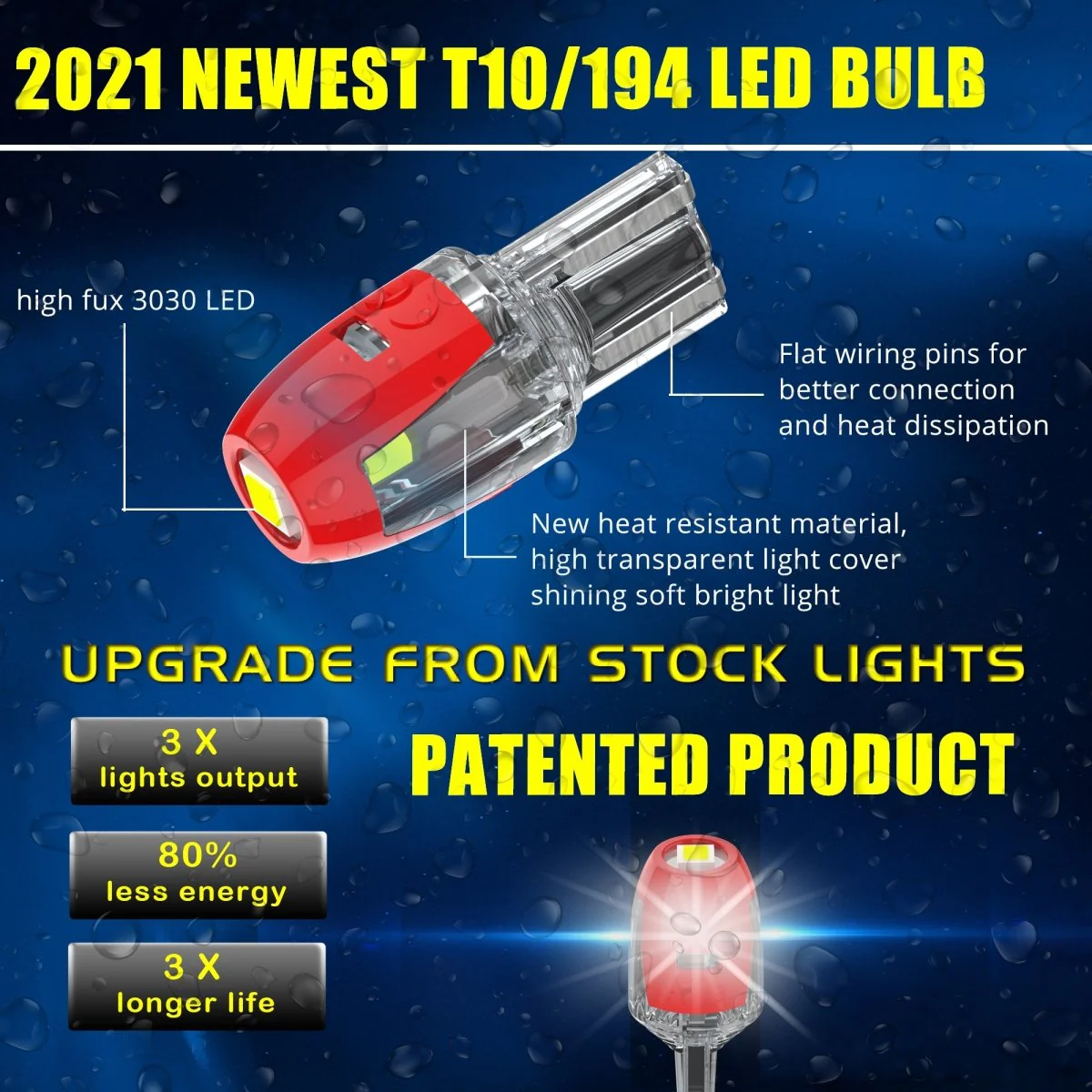 W2.1*9.5d Base T10 Wedge 168 194 LED Bulbs Interior Lights Replacement - Image 6