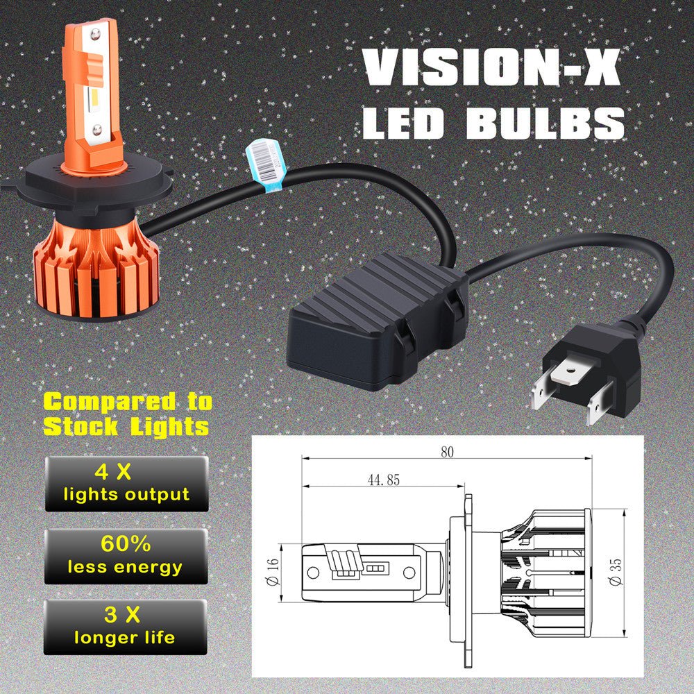 X-HL Vision 9003 HB2 H4 LED Bulbs Forward Lightings Replacement - Image 6