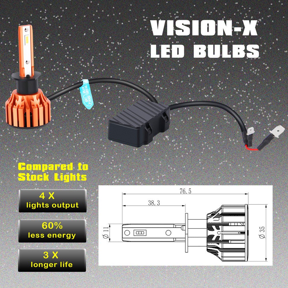 X-HL Vision H1 LED Bulbs Forward Lightings, Fog Lights, DRL, White - Image 5